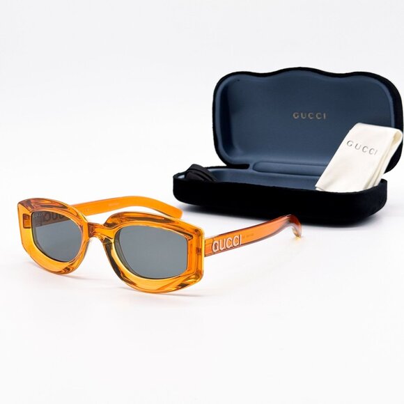 NEW GG1719S 005 GUCCI WOMEN ORANGE SUNGLASSES - Picture 2 of 10